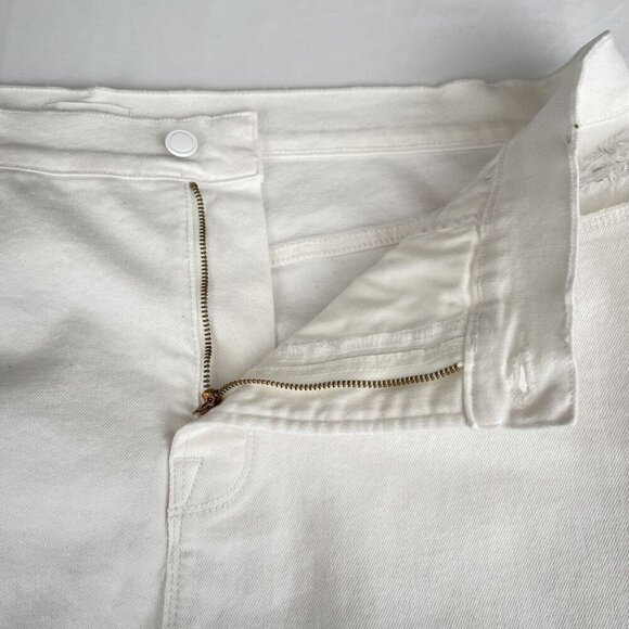 Good American Cut Off Distressed 90's White Denim Shorts Women's Plus 16 NWT - Picture 11 of 16